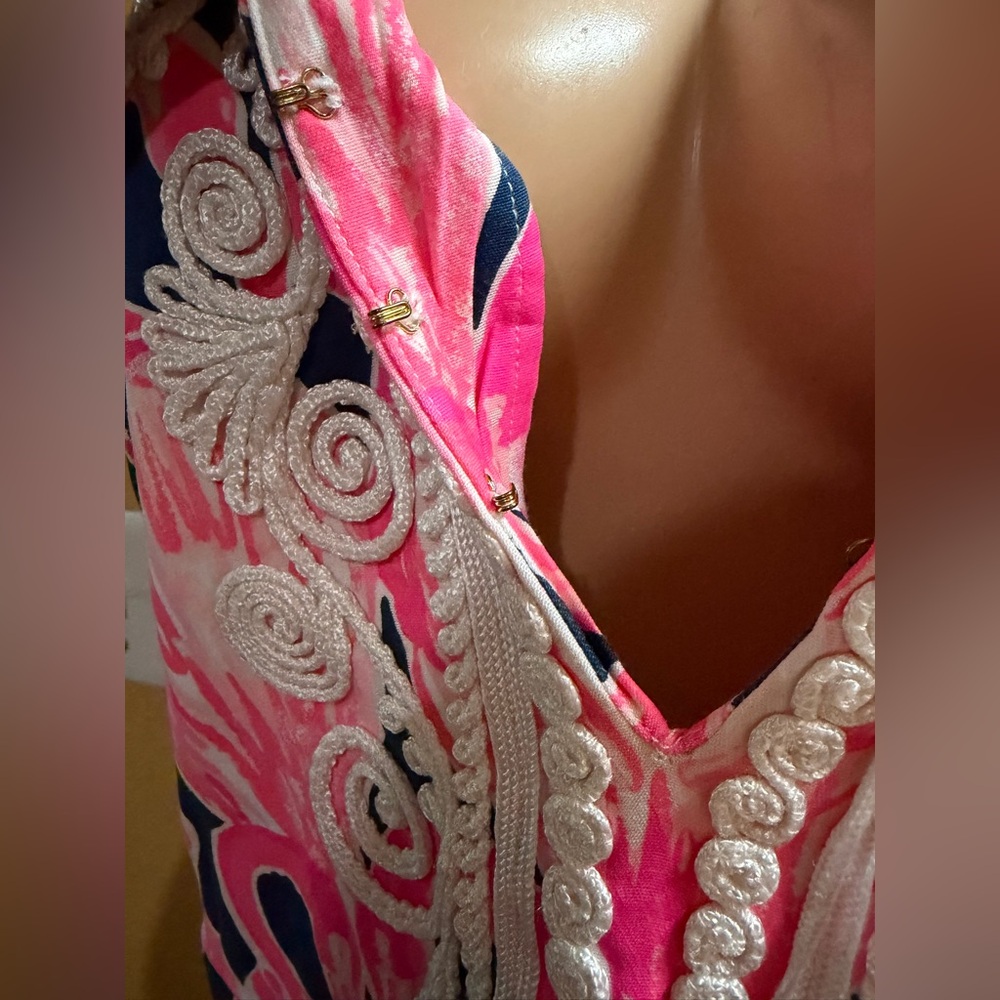Elegant Pink and Blue Swim Cover-Up - Picture 4 of 8